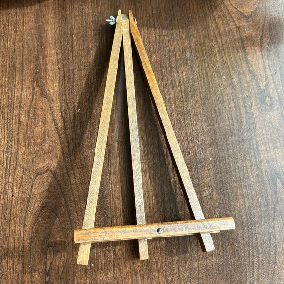 Vintage 1970's Wooden Easel Picture Stand Art Display Book Plate Stand 12” - Picture 4 of 5